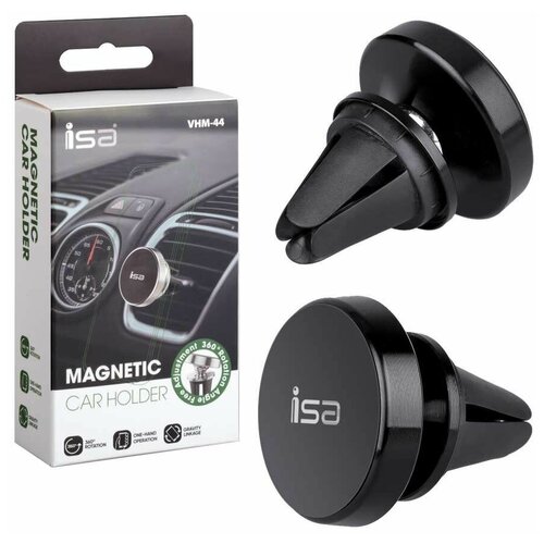 Магнитный держатель ISA VHM-44 Magnetic Car Holder чёрный.