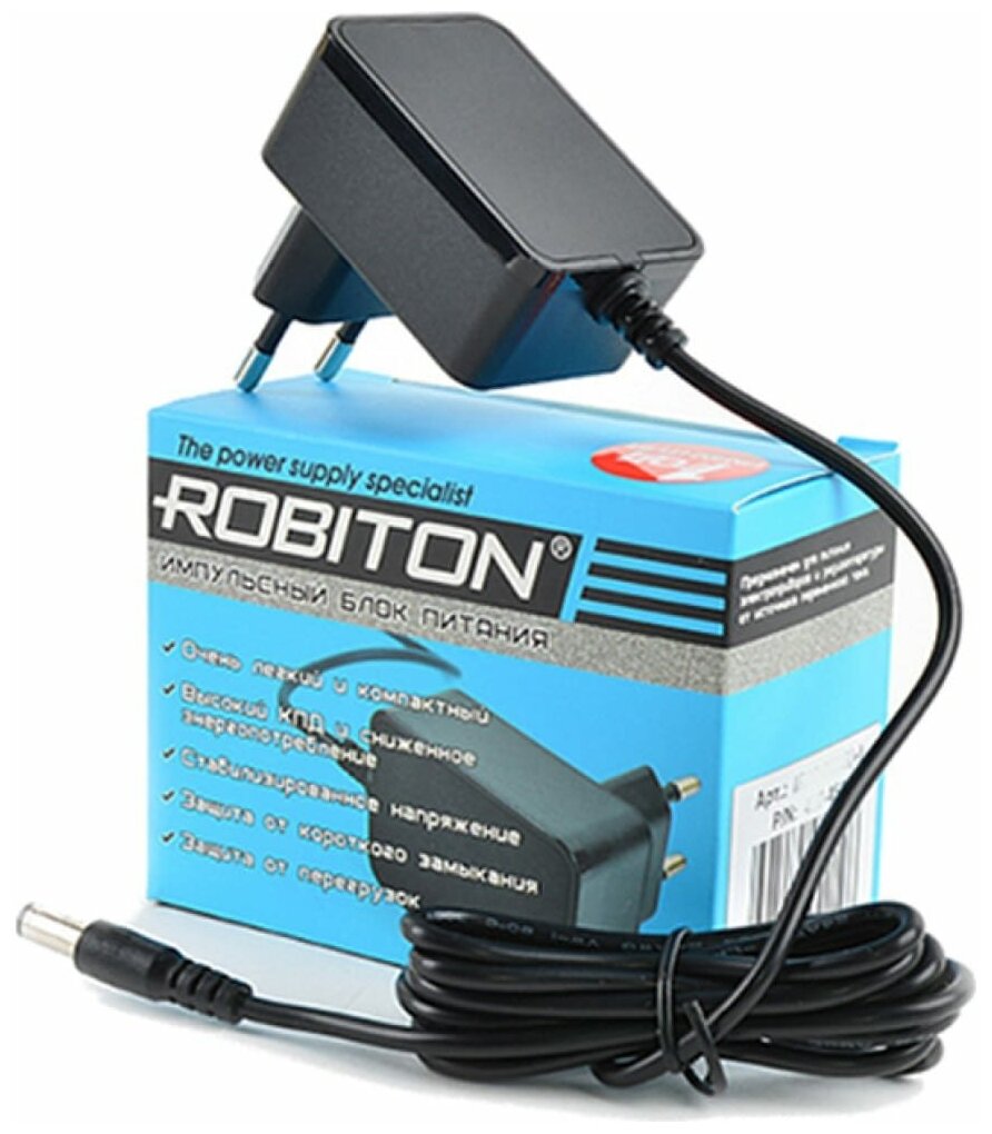 Блок питания Robiton 12V 1.0A 5.5x2.5mm IR12-1000S, 1шт.