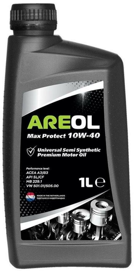 AREOL 10W40AR002 AREOL Max Protect 10W40 (1L)_масло моторн! полусинт.\ACEA A3/B3, API SL/CF, MB 229.1, VW 501.01/505.00