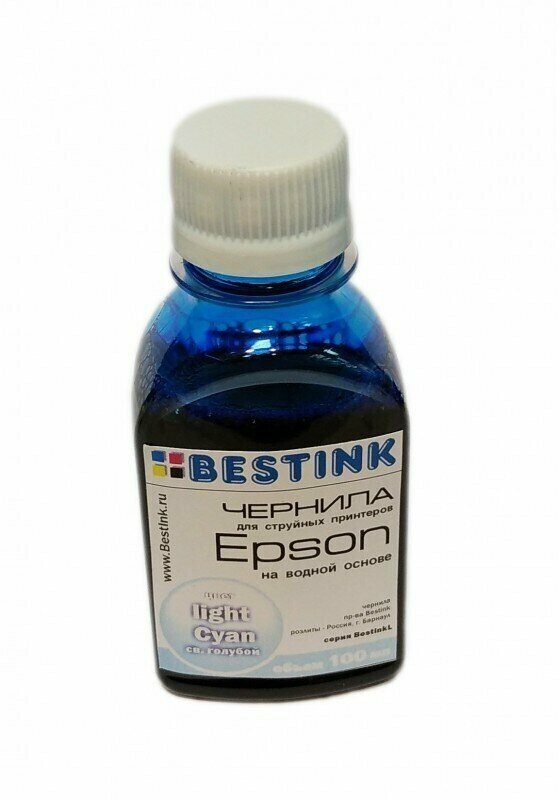 Чернила InkTec Epson Light-Cyan E0010-100MLC 100 мл фасовка Bestink