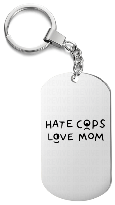 Брелок для ключей «Hate cops love mom» жетон с гравировкой 
