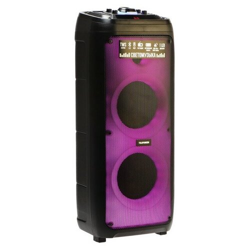 TELEFUNKEN Портативная колонка Telefunken TF-MS3303, 90 Вт, 5000 мАч, TWS, AUX, FM, дисплей, подсветка