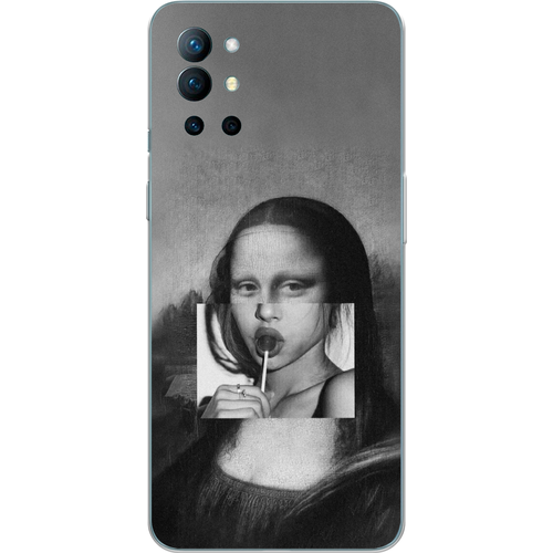 Силиконовый чехол на OnePlus 9R / ВанПлас 9R Mona Lisa sucking lollipop