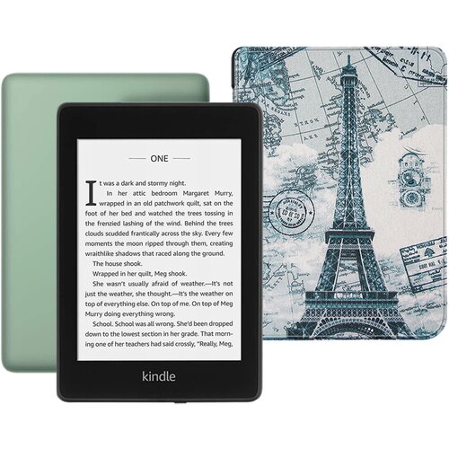 Электронная книга Amazon Kindle PaperWhite 2018 8Gb Sage Ad-Supported с обложкой ReaderONE