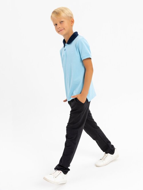 Школьные брюки чинос КотМарКот, повседневный стиль, пояс на резинке, карманы, размер 152, черный