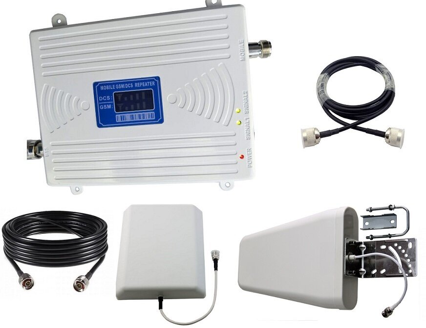 Усилитель сотовой связи и интернета 2G 4G двухчастотный (900/1800МГц) комплект с панельной антенной