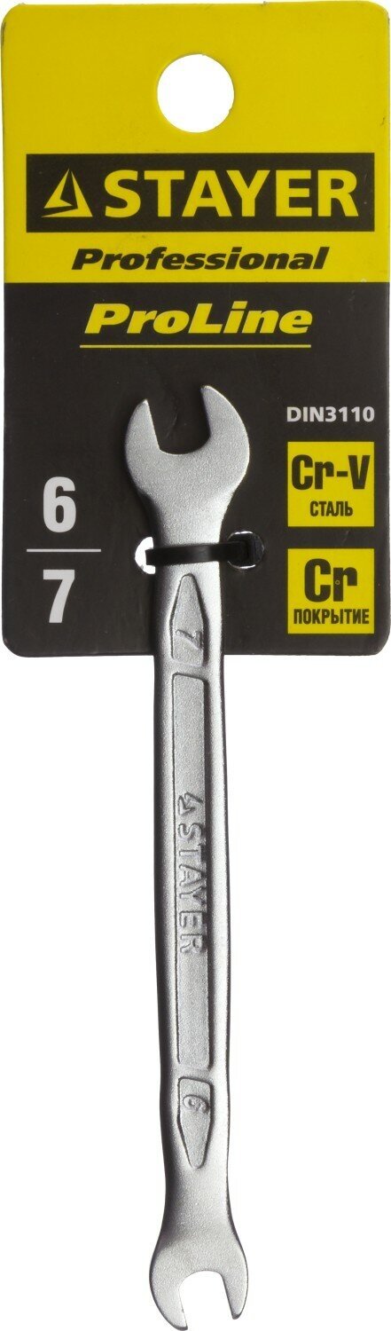 STAYER 6 x 7 мм, рожковый гаечный ключ, Professional (27035-06-07)