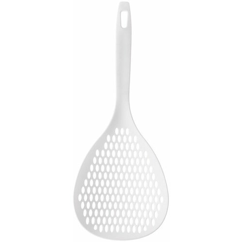 Ложка-дуршлаг с петлей для подвеса (шумовка увеличенная), размер 14 х 35 см, цвет белый