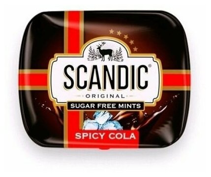 Конфеты Scandic без сахара со вкусом Кола (Spicy Cola), 18 упаковок