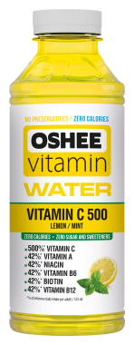 Oshee 0,56л./6шт. Вода витаминизированная Мята и Лимон OSHEE VITAMIN WATER C500 555 ML Вода витаминизированная