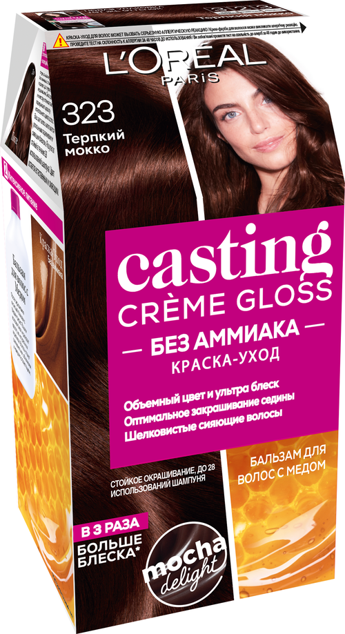 LOreal Paris Casting Creme Gloss стойкая краска-уход для волос, 323 терпкий мокко