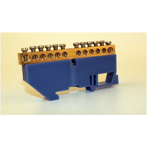 Комплект для электрощитка( Шины нулевые на синем и желтом DIN-изоляторе SEAMARK 6x9-12 отверстия