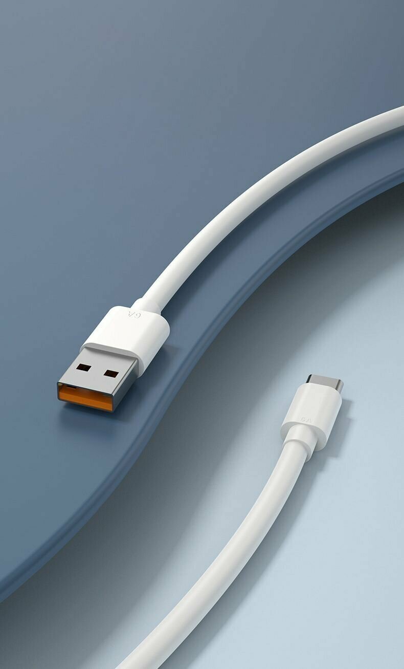 Кабель USB - Type C 1 метр Быстрая зарядка Type C для телефона Кабель для зарядки телефона Провод Type C мощность 66W