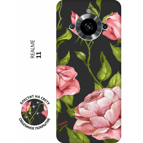 Матовый Soft Touch силиконовый чехол на Realme 11, Рилми 11 с 3D принтом Amazing Roses черный матовый soft touch силиконовый чехол на realme 11 рилми 11 с 3d принтом amazing irises черный