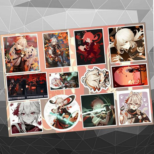 Стикерпак Кадзуха Genshin Impact (Геншин Импакт) Набор виниловых наклеек