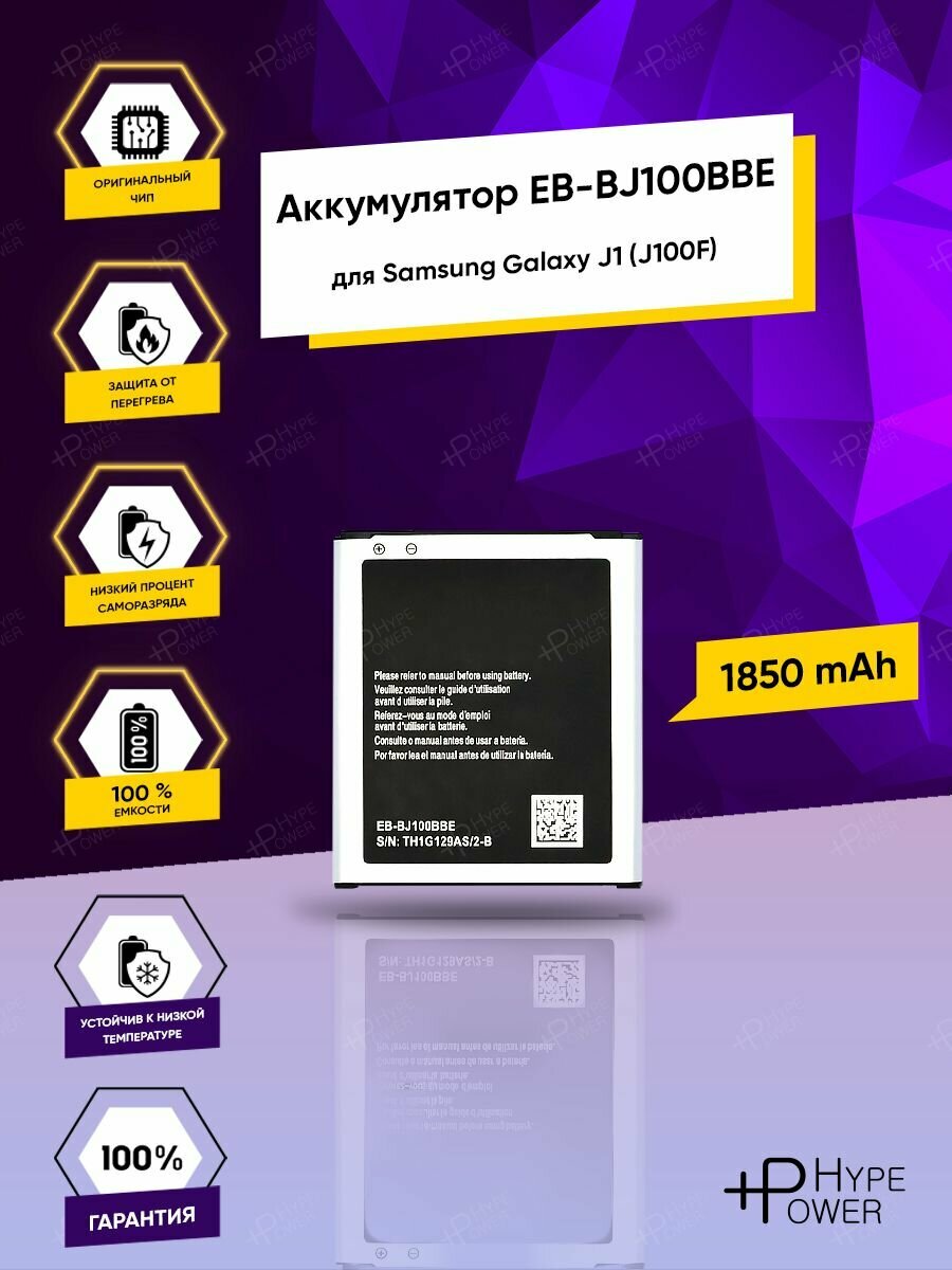 Аккумуляторная батарея для Samsung J100F EB-BJ100BBE / Батарея для Самсунг Galaxy J1 2015 и набор инструментов Hype Power