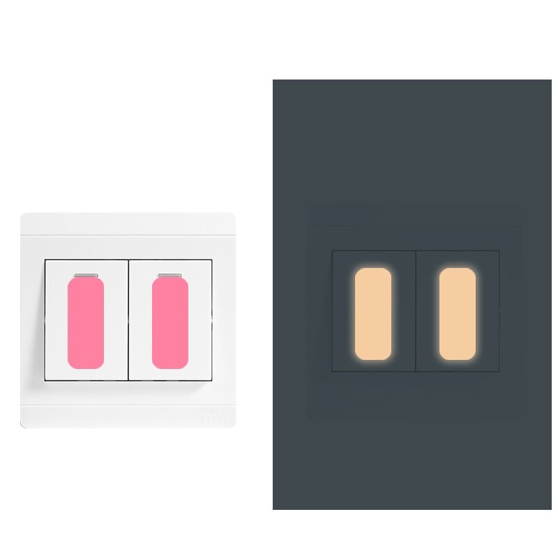 Наклейки на выключатель светящиеся 10 шт розовый неон\оранжевый