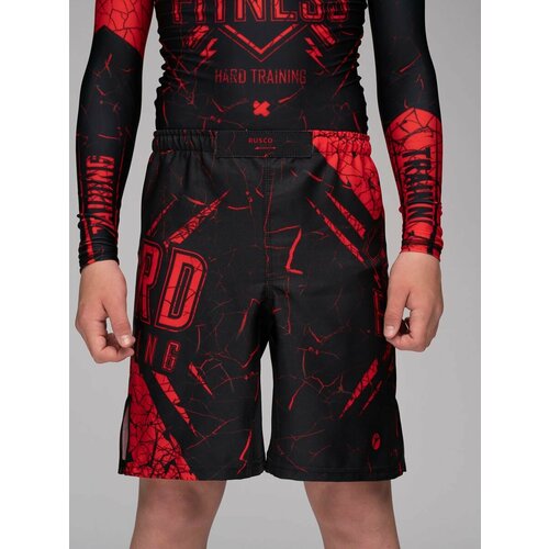 фото Шорты rusco sport, размер 116-126, красный, черный