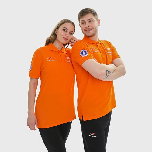 Поло Роскосмос, размер 48, оранжевый футболка роскосмос размер 48 оранжевый