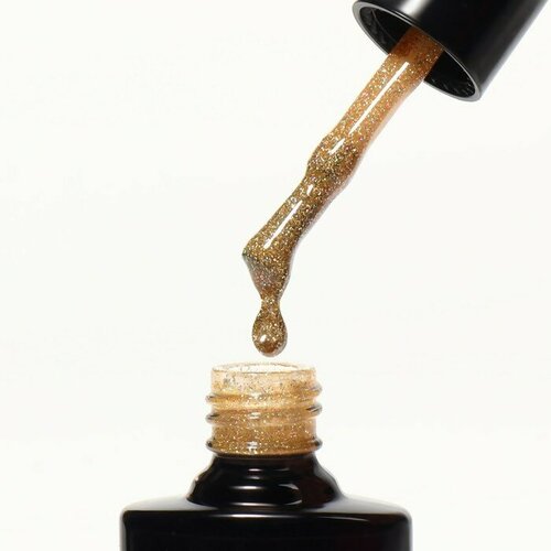 Гель лак для ногтей, SHINING STAR, светоотражающий, 3-х фазный, 8мл, LED/UV, цвет золотистый (028)