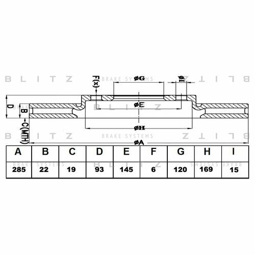 Диск тормозной BLITZ BS0130