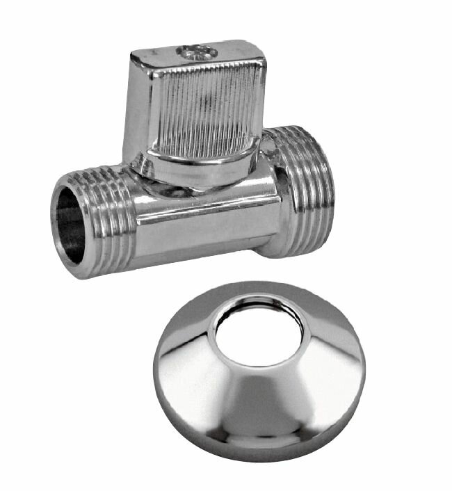 фото Кран для бытовой техники прямой RVC (15) 1/2"ш х1/2"ш с отражателем