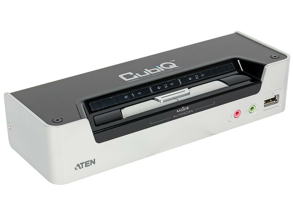 Переключатель KVM Aten KVM+Audio+USB 2.0,1 user USB+HDMI => 2 cpu USB+HDMI, со шнур. USB 2х1.8м., 480i/480p/720p/1080i/1080p/1920x1200 DVI - фото №7