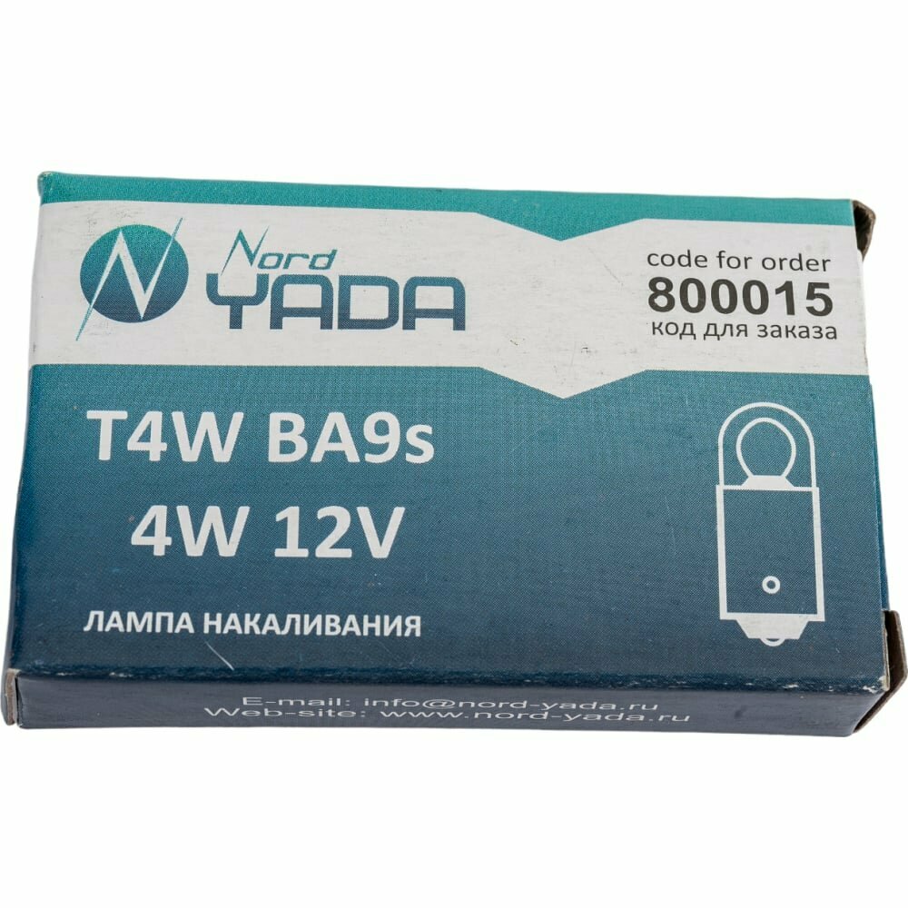 Nord-Yada Лампа T4W 12V 4W BA9s повт. ук. пов, габариты 800015