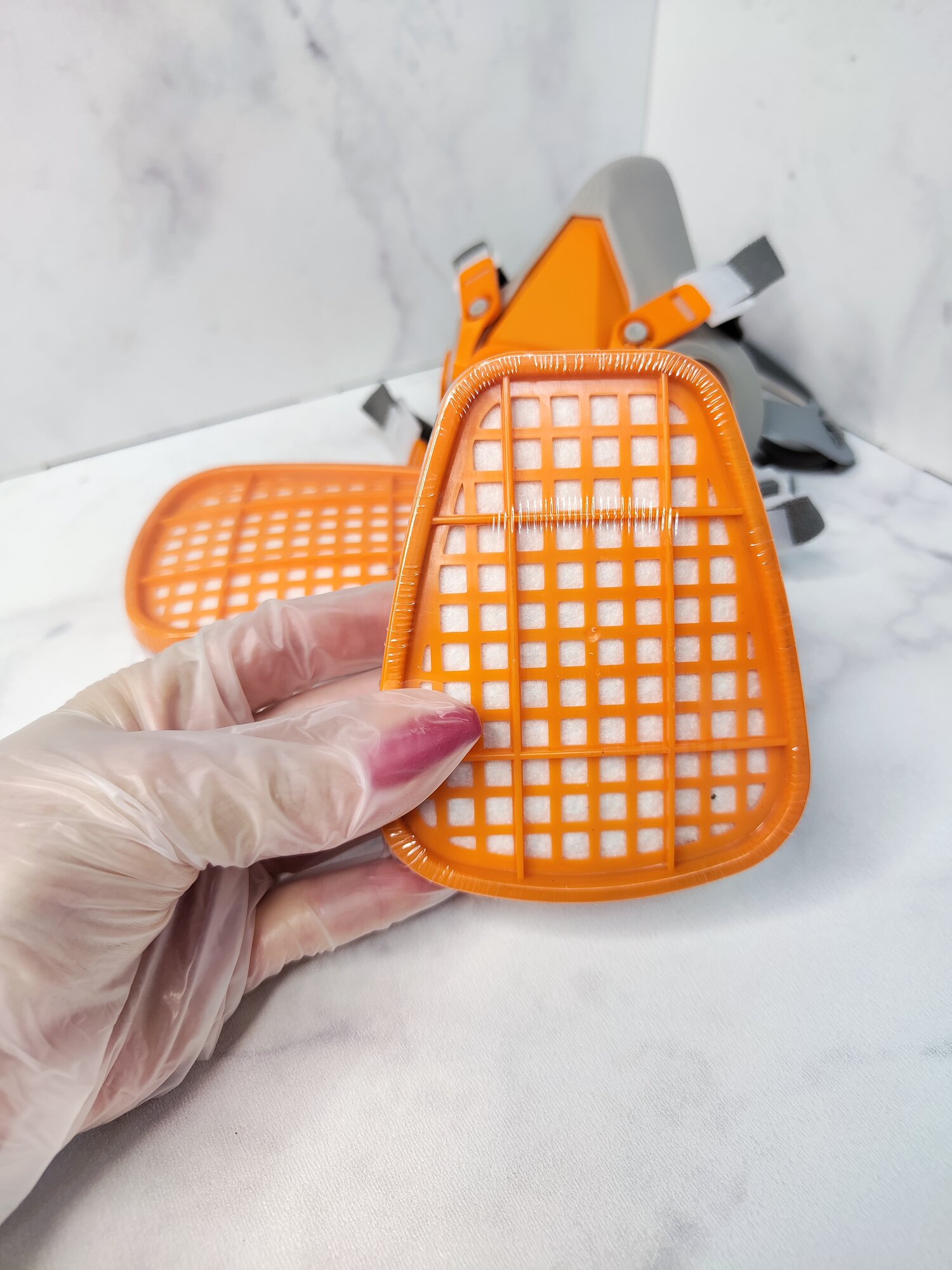 Маски И Респираторы Xiaomi Маска-респиратор MZ FD-7 серо-оранжевый (2 фильтра)