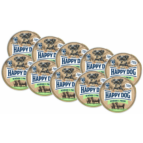 Корм для собак Happy Dog NaturLine, при чувствительном пищеварении, ягненок, с рисом 1 уп. х 10 шт. х 125 г