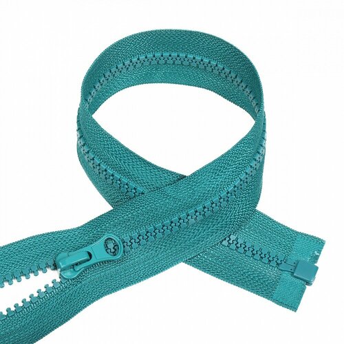 Молния MaxZipper тракторная, 1 замок, усиленные звенья, 60 см, цвет S020, темно-бирюзовый, упаковка 50 штук