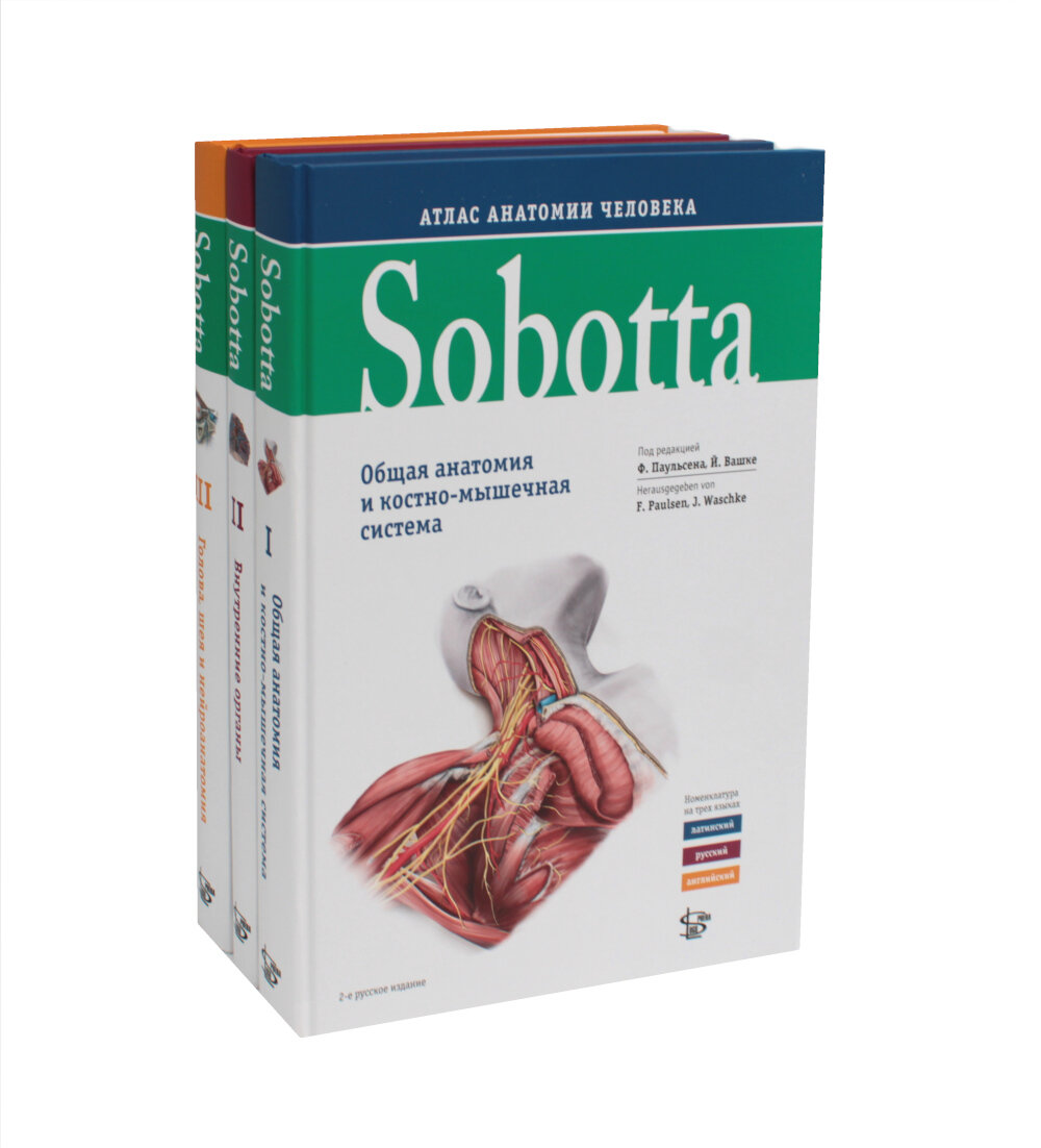 Sobotta. Атлас анатомии человека. В 3 т (комплект из 3-х книг), Под ред. Паульсена Ф, Вашке Й, Логосфера