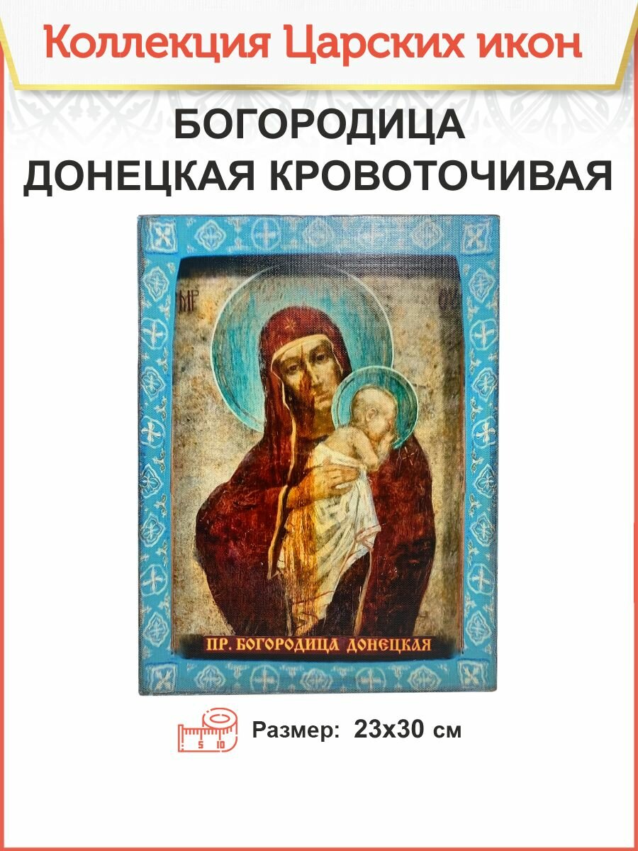 Икона Божией Матери Донецкая Избавительница кровоточивая 23х30 см 049