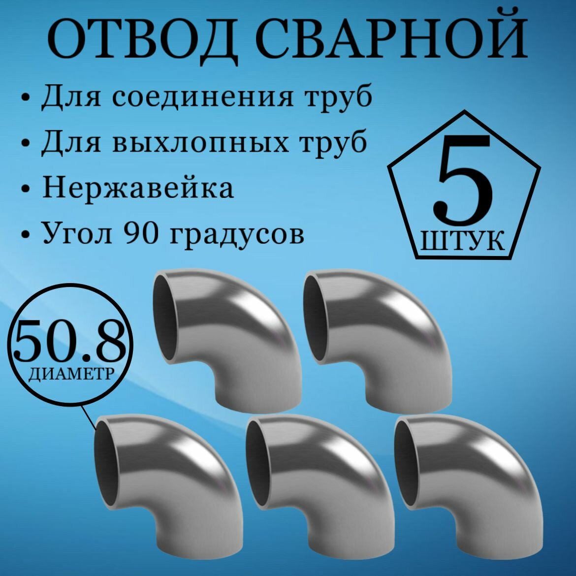 фото Отвод сварной 90 градусов из нержавейки