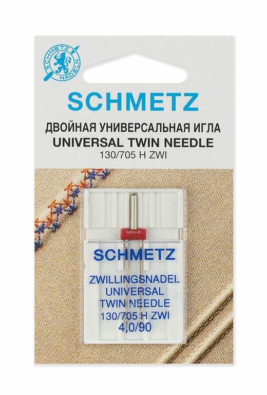 Иглы универсальные двойные Schmetz 130/705 H ZWI №90/4.0, 1 шт.