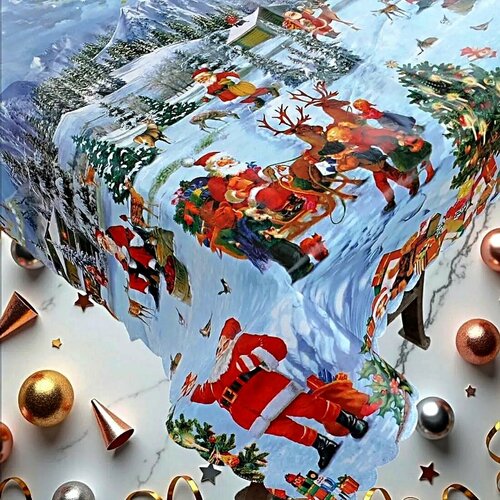 Скатерть на стол Laid Table Клеенка на стол на кухню, непроницаемая новогодняя