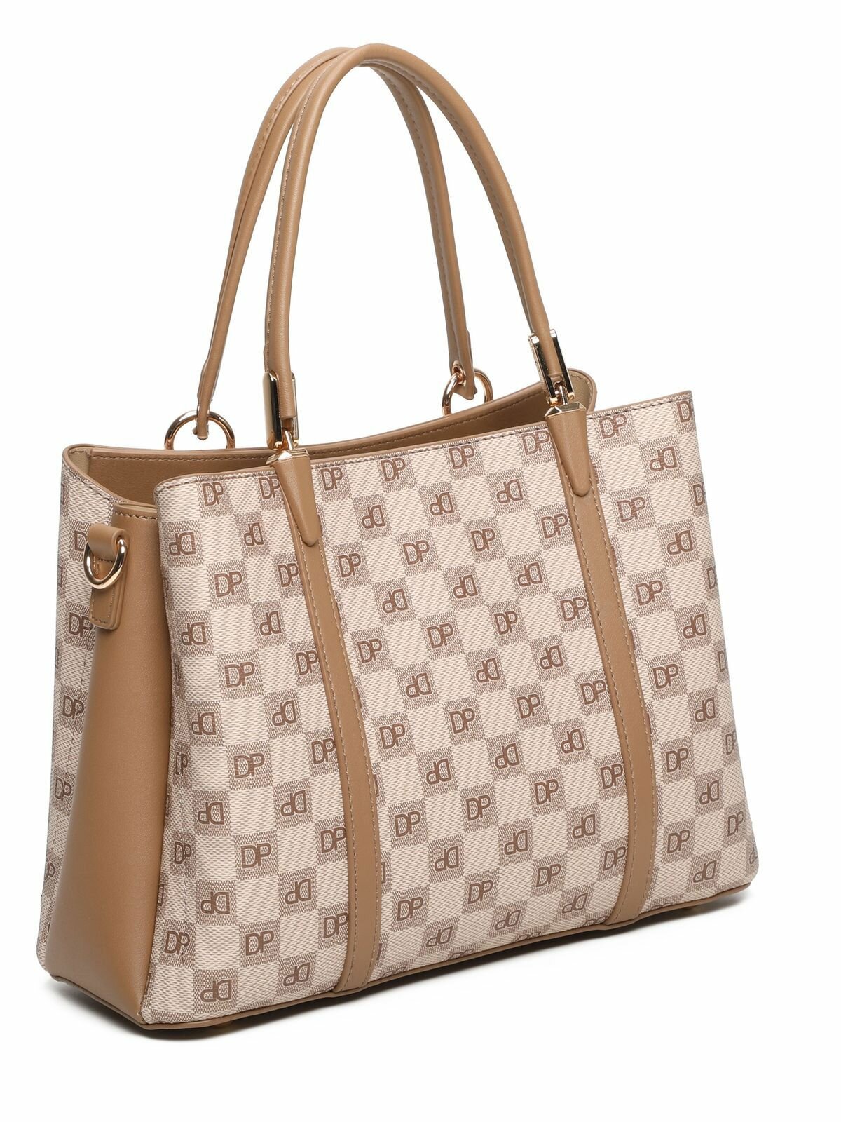 Сумка тоут Daniele Patrici, фактура матовая, зернистая, коричневый — фото 1