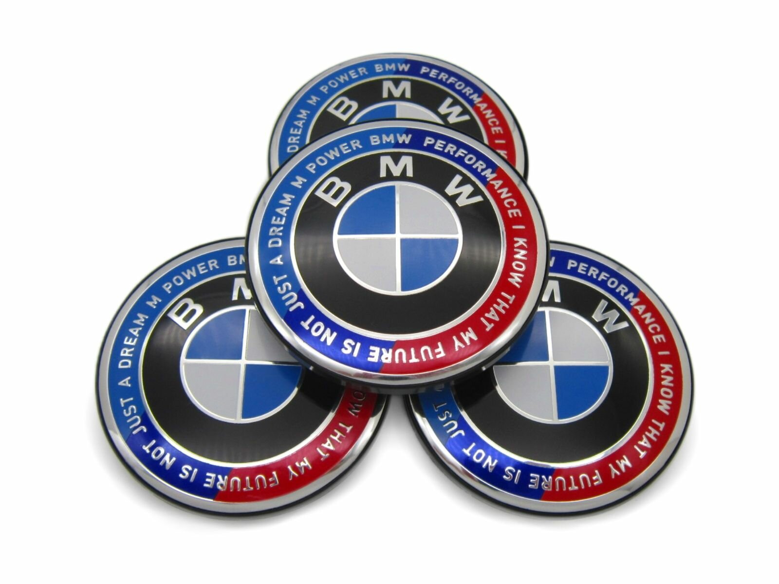 Колпачки заглушки на литые диски КиК M POWER BMW Performance 62/55/10, комплект 4 шт.