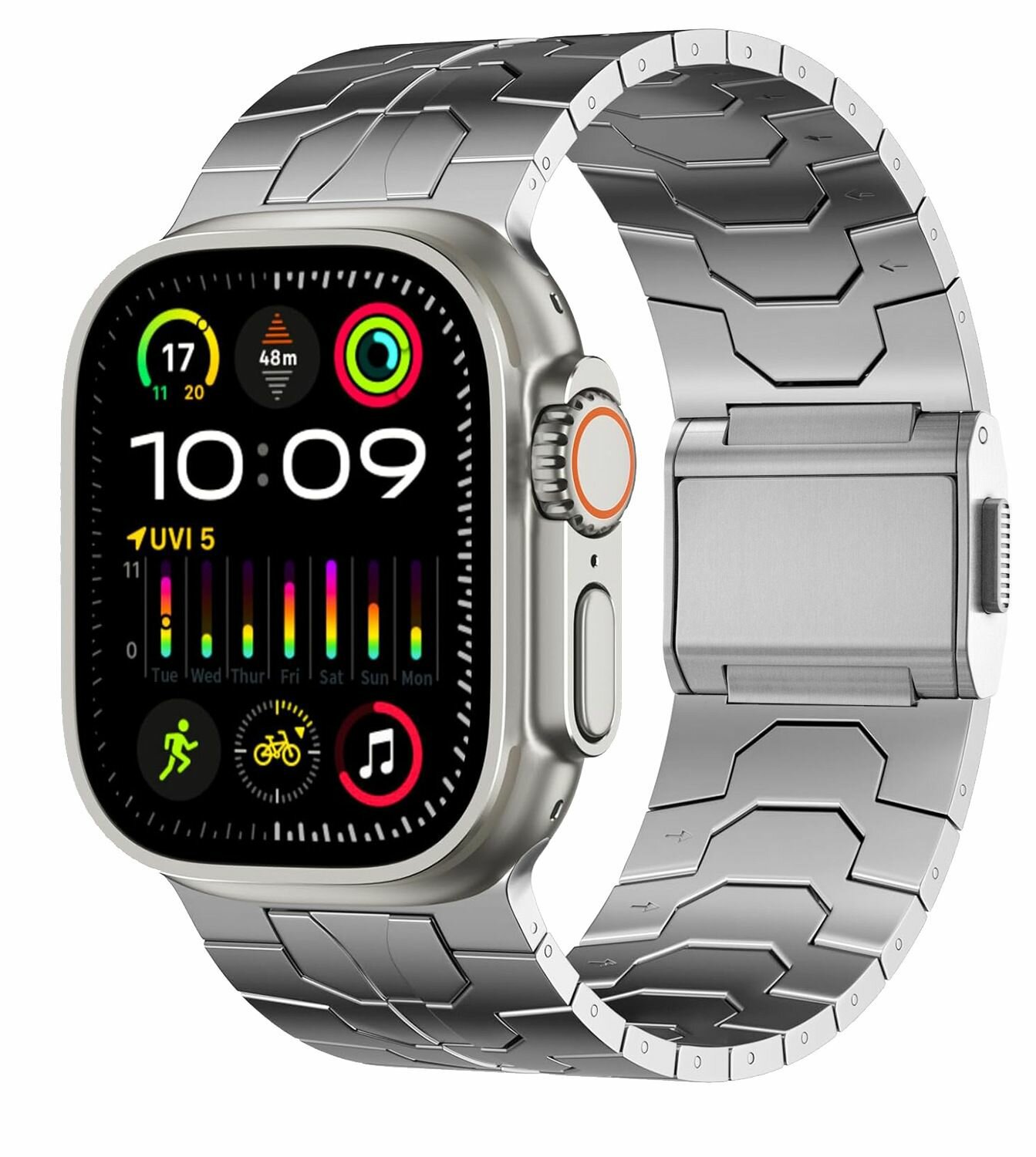Металлический магнитный ремешок из нержавеющей стали для Apple Ultra 2 1 49MM iwatch Series 9 8 7 45 мм 6 5 4 se 44 мм 42 мм браслет