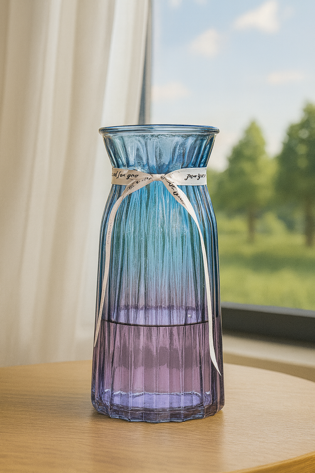 Декоративная стеклянная ваза в цветном дизайне – стильный акцент для цветов и интерьера