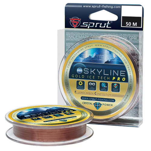 Леска Sprut Skyline Fluorocarbon Composition IceTech PRO Gold 0.305 50м