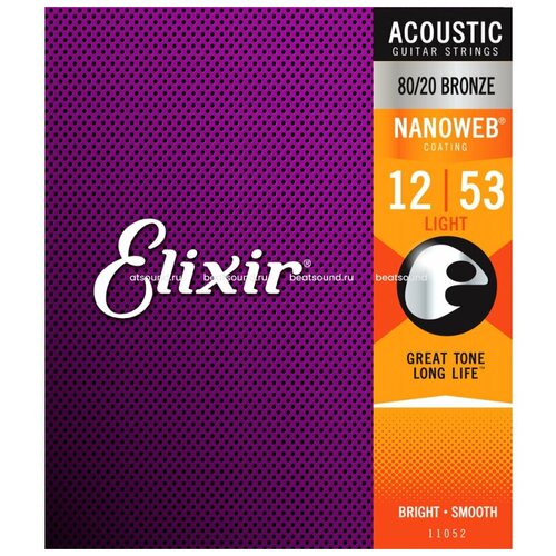 ELIXIR 11052 струны для акустической гитары 15135 nanoweb отдельная струна для акустической гитары бронза 80 20 035 elixir