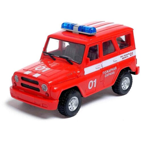 Внедорожник инерционный Play Smart 1:24 УАЗ Hunter Пожарная охрана 9076-E Автопарк, свет и звук