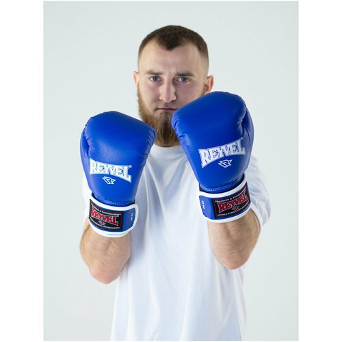 Перчатки боксёрские Reyvel Винил 80 (Синие) (16 oz)