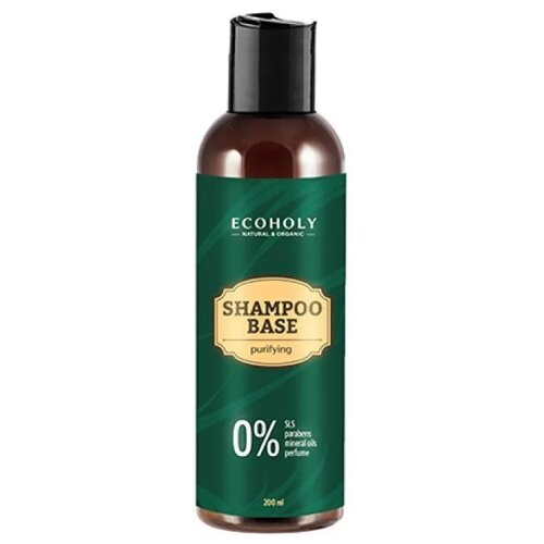 Бессульфатный шампунь для волос очищающий Ecoholy Shampoo Base, 200 ml шампунь для волос ecoholy шампунь для волос бессульфатный очищающий shampoo base purifying
