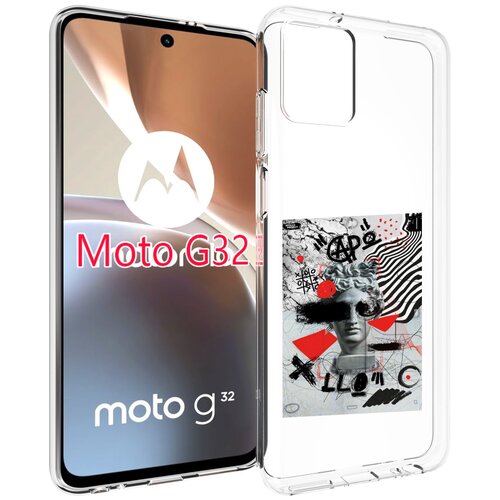 Чехол MyPads стрит арт статуя для Motorola Moto G32 задняя-панель-накладка-бампер