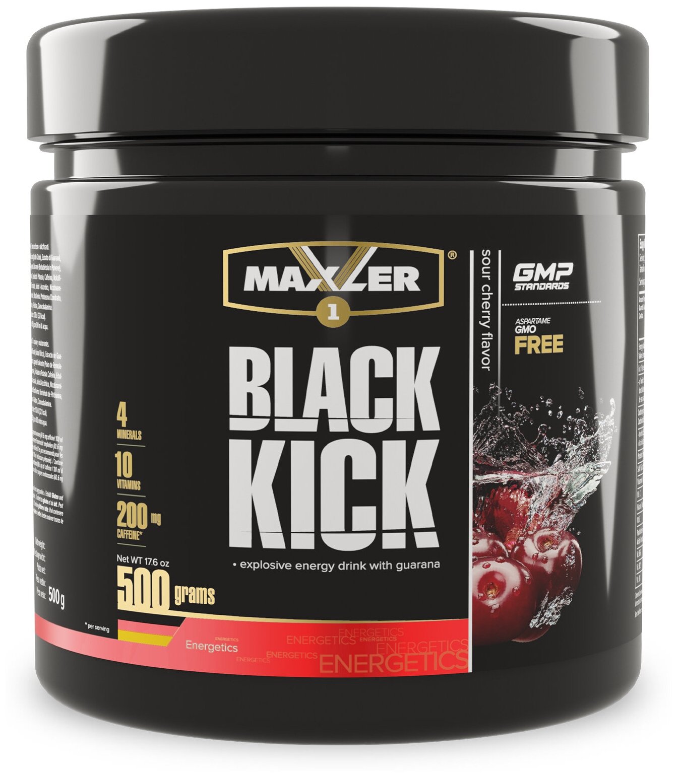 Энергетик (предтренировочный комплекс) Maxler Black Kick 500 гр. (банка) - Вишня