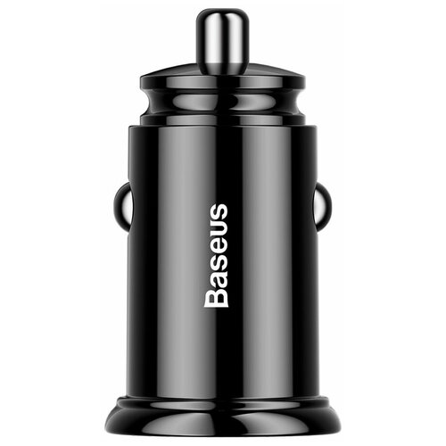    Baseus Circular Plastic A+A 30W Dual QC3.0 Quick Car Charger(QC 3.0  SCP  AFC) Black