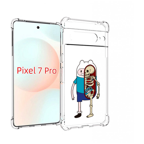Чехол MyPads Финн скелет для Google Pixel 7 Pro задняя-панель-накладка-бампер чехол mypads скелет на скейте для google pixel 7 задняя панель накладка бампер