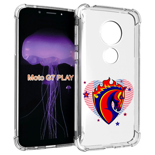 Чехол MyPads ФК ЦСЛ Лошадь для Motorola Moto G7 Play задняя-панель-накладка-бампер